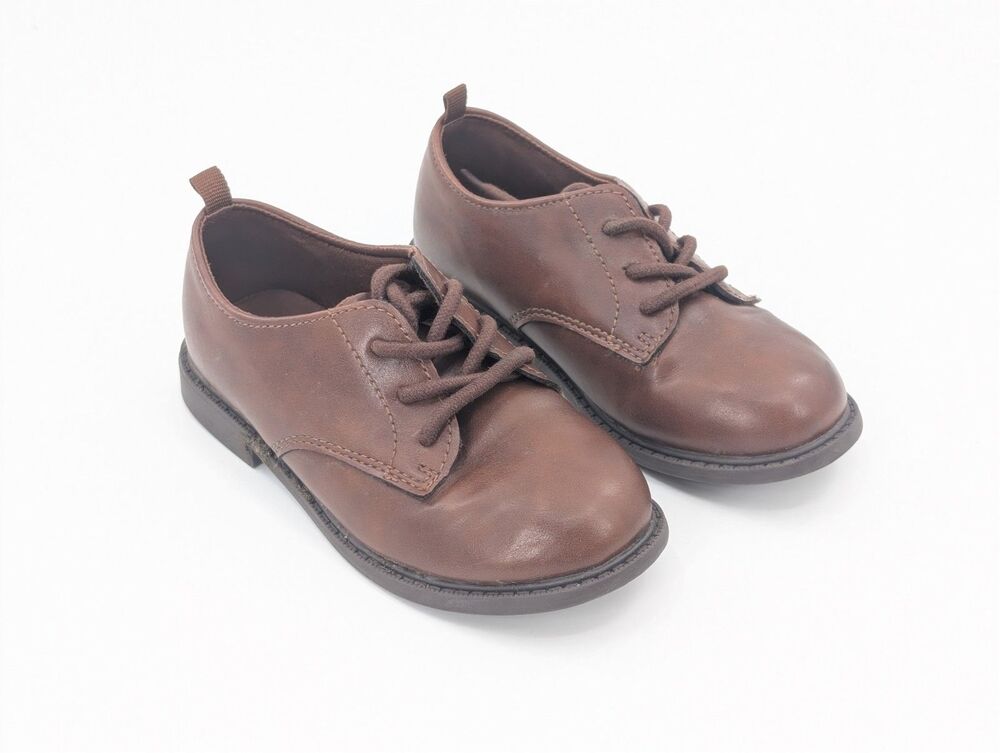 Carters Spencer Brown Lace Up Oxford Dress Shoes Toddler Boys Size 10